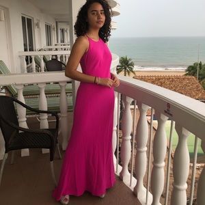 Prom dress or wedding dress Fuschia pink w/ train.